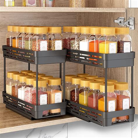 under cabinet steel spice rack|inside cabinet spice rack organizer.